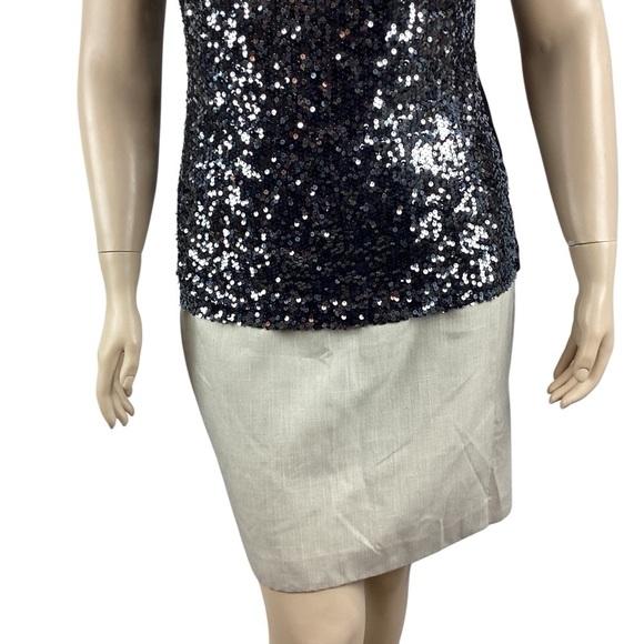 Calvin Klein Black Sequin Sleeveless Cowl Neck Top Size XL - Picture 3 of 7